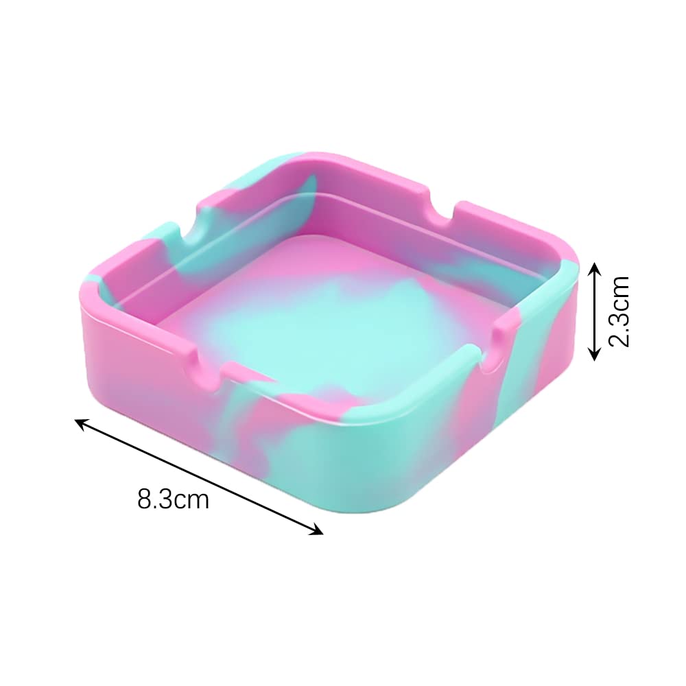 Posacenere in silicone colorato, 4 pezzi, non si rompe, posacenere antiaderente in gomma siliconica, elegante posacenere resistente al calore, per casa, ufficio, ristorante