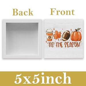 Rustic Tis' the Season Pumpkin Wood Box Sign, Farmhouse Retro Fall Artwork Decor, Autumn Harvest Thanksgiving Wooden Square Sign Desk Block Signs Home Shelf Office Decoration 5 x 5 Inches Rustic Tis the Season Pumpkin Wood Box Sign Farmhouse Retro Fall Artwork Decor Autumn Harvest Thanksgiving Wooden Square Sign Desk Block Signs Home Shelf Office Decoration 5 x 5 Inches