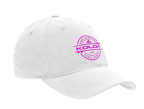 Joe's USA Koloa Surf Thruster Logo Classic Cotton Dad Hat (White/Pink - One Size)