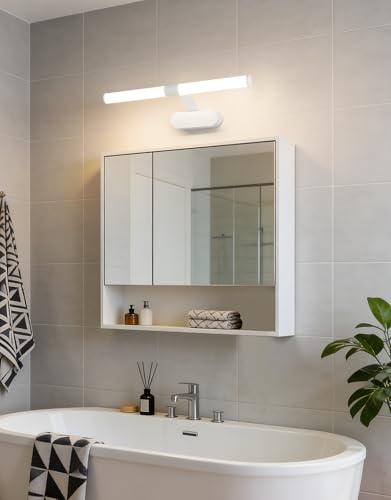 Homefire LED Spiegelleuchte Bad 40CM - Spiegellampe Badezimmer 6W Badleuchte Wand Wasserdicht IP44 Wandlampe Modern Neutralweiß 4000K Badlampe Weiß Wandleuchte für Keller Küche Badschrank