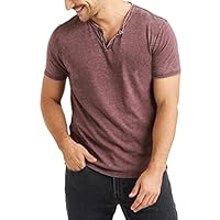 Lucky Brand Men's Burnout Notch Neck Tee, Port Royale, XXL