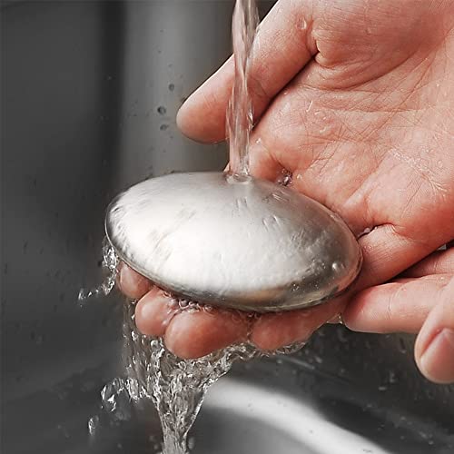 Kiuiom Geruchs-neutralisierende, Gebürstete Edelstahl-Seife,Edelstahlseife,2PCS zur Beseitigung Geruchszwiebeln Fisch Knoblauch Starken Gerüchen von Händen Küchenhelfer