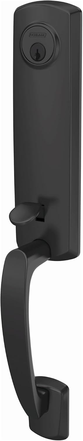 Schlage FCT58GRW622 Schlage FCT58-GRW Custom Greenwich Keyed Entry Single Cylinder Half Plate Handleset - Exterior Only