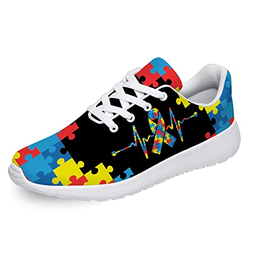 Men's Women's Tennis Shoes Autism Awareness Walking Sneakers Comfortable Running Shoes