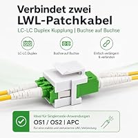1aTTack.de 3x LWL Keystone Verbinder OS1 / OS2 (APC) LC-Duplex Buchse auf LC-Duplex Buchse Singlemode grün – Ansicht 8