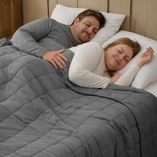 Image of Weighted Blanket for Adults 25lbs, 80 inchx87 inch, King Size Cooling Heavy Throw Blanket for 220-280lbs, Microfiber Soft Thick Big Blankets Weighted Comforter Breathable Gift for Sleeping, Grey