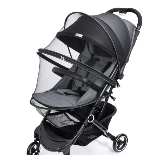 Mosquito Net for Stroller- Baby Stroller Net Cover Infant Car Seat Insect Mesh Net Breathable & Durable Bug Netting for Baby Bassinets and Cradles (Black)