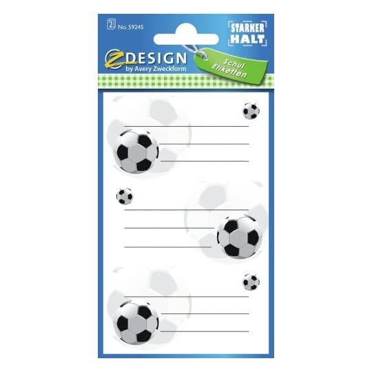 Avery Italia 48669 - assortimento su espositore di 60 stickers adesivi, decorativi per libri, quaderni e materiali per la scuola, 6 fantasie, 60 pezzi totali