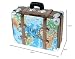 Hucha con forma de maleta con mapa, para vacaciones o para viajes...