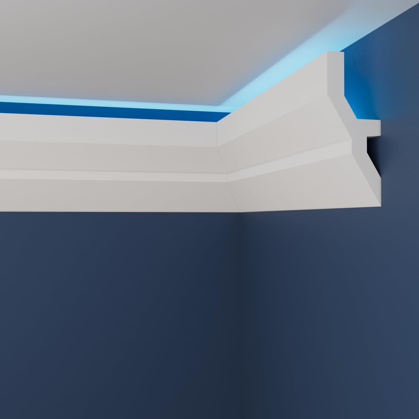 WOLDECOR Premium LED Coving Cornice – Lightweight XPS Ceiling Moulding Trim, Easy to Install Decorative Polystyrene Coving for Walls and Ceilings with LED Lighting (WLU14, 10 Meters) — image 1