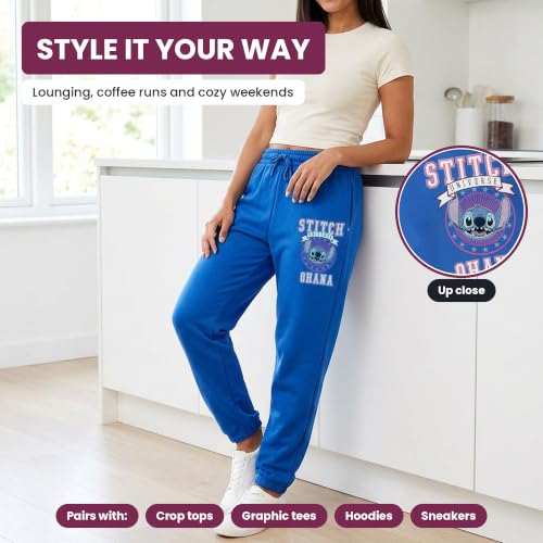 Disney Stitch Joggers for Women - Lilo & Stitch Varsity Athletic Jogger Sweatpants - Multi Print Graphic Sweatpants for Women, Officially Licensed Cobalt Blue - image 6