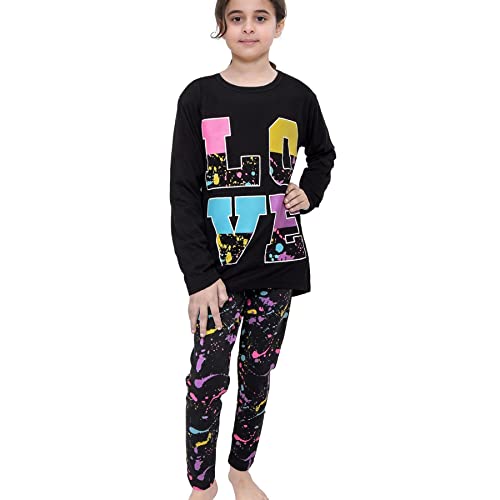 Image of A2Z 4 Kids Girls Love Crop Top T-Shirt And Splash Fashion Leggings Girls Pants Kids Outfit Sets Age 5-14 Years