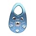 Zxpjkyu 22kN Single Rope Pulley Block Portable for Caving Lightweight Accessory Bearing Hole Hitch Aluminum Alloy, Blue