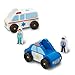 Melissa & Doug Emergency Vehicle Wooden Play Set with 4 Vehicles, 4 Play Figures