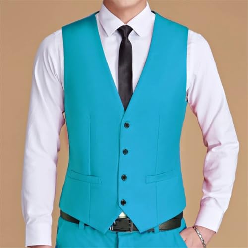 Men’S V-Neck Tweed Vest Single Button Slim Fit Business Formal Sleeveless Waistcoat For Wedding3
