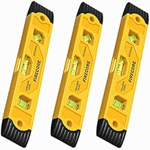Firecore 3pcs Magnetic Torpedo Level, 9-Inch Shockproof Toolbox Level with 3 Bubble Spirit Level 45 90 180 Degree