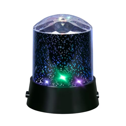 GRUNDIG Projecteur D’étoiles - Veilleuse Ciel Étoilé pour Chambre - Éclairage LED Blanc et Couleur - 3 Modes de Projection - avec Câble USB-C - Fonctionne Sur Piles