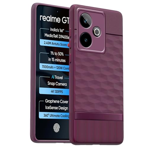 Image of amazon basics TPU Soft Back Cover for Realme GT 7 / Realme GT 7T | Full Camera Protection | Flexible Shockproof Back Case for Realme GT 7 / Realme GT 7T (Purple)