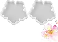 Vista 4 de EXCEART Círculo Stencil 2pcs Coaster Mold Blanco Colgante Arte Suministros Fabricación de Joyería