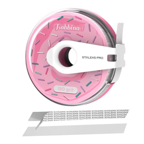 Staleks Pro Bobbinail - Dispenser Di Lime Con Ricarica Di Lima Bianca Adesiva Expert (‎Donuts + Ricambio) (Grana 180)