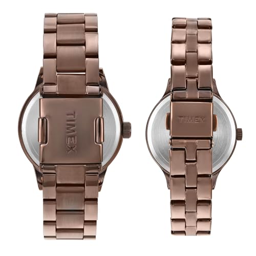 TIMEX Stainless Steel Unisex Pairs Rose Gold Round Multifunction Dial Analog Watch- Tw00Pr306 - Image 6