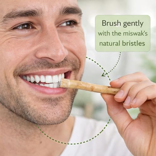 Image of Natural Miswak Stick Pack of 2 | Original Peelu Miswak for Teeth Cleaning | Herbal Toothbrush | Vacuum Packed Fresh Miswak Sticks