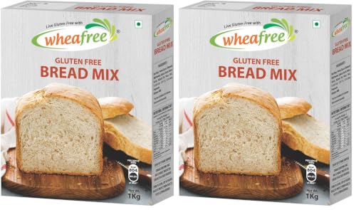 Image of Wheafree Gluten Free Bread Mix 1 kg | Neutral Flavour| Quick and Easy to Bake | Sweet and Savoury Preparations | 100% Natural, Vegetarian and Gluten Free (Pack of 2)
