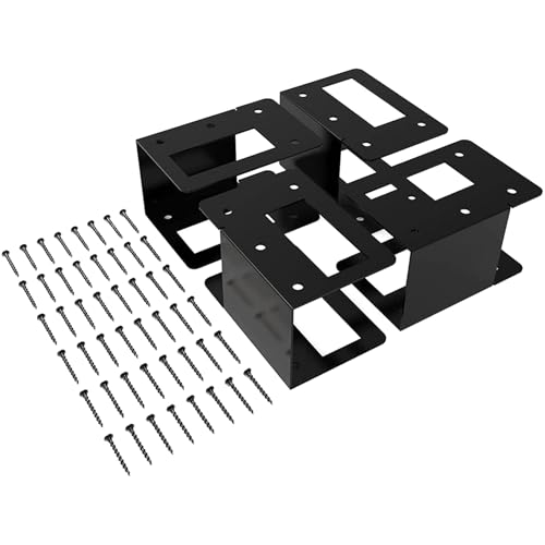 Hailerio Soporte Para Leña - 4 Piezas Estante Almacenamiento de Troncos,Organizador Apilable Recubierto en Polvo para Patio Jardín Porche