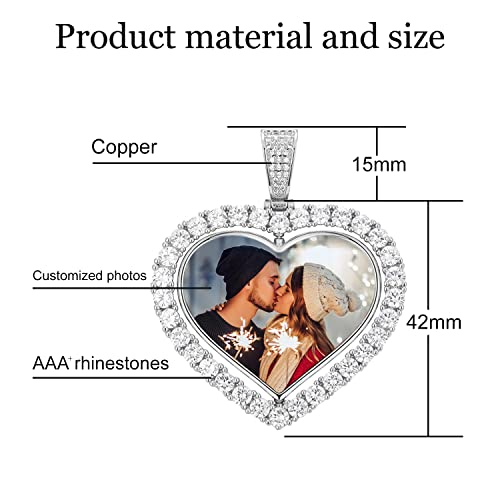 Picture Necklace Personalized Photo Pendant for Men customized Necklaces for Women Memory Medallion Pendant with Chain Personamized Photo Heart Shaped Picture Necklace2