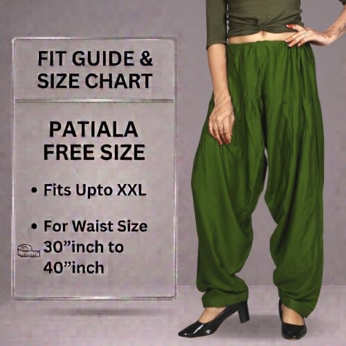Image of FASHION GALLERY Women's Rayon Relaxed Fit Patiala Salwar with Full Length Drawstring Closure Type and Flexible Waist | Patiala Pant for Woman Free Size Fit Upto XXL