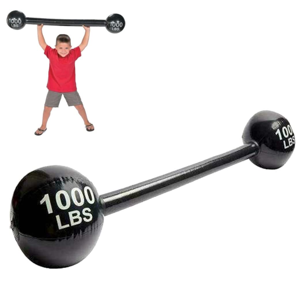 Jorzer Inflatable Dumbbell Lifting Strongman Fancy Dress Accessory Fake Barbell Fake Dumbell for Circus Props Party Decoration Black,Toys