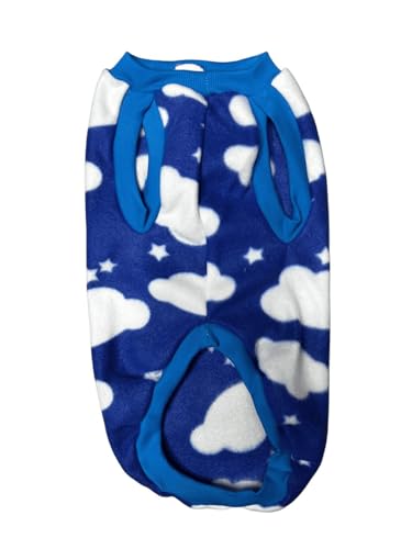 Roupinha de Fleece para Cães de Porte Médio, Estampas Sortidas, Gola Alta, Manga Curta, Tecido Confo