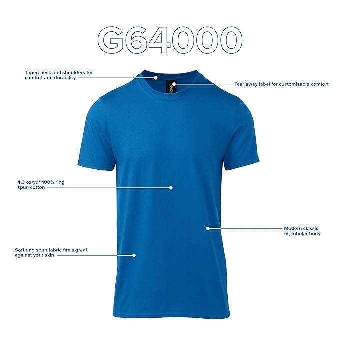Image of GILDAN Men's Round Neck Cotton Half Sleeve T-Shirt - Soft & Breathable Fabric | Casual & Comfortable Fit | Perfect