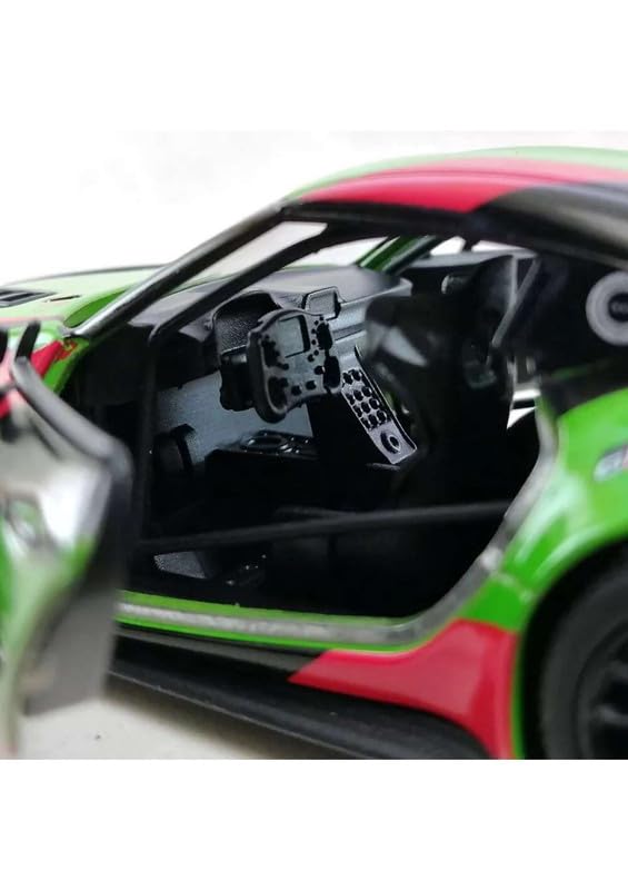 Image of Exquisite 1:36 GR Supra Racing Edition Die-Cast Model Car Toy for Kids - Stunning Metallic Design, Openable Doors, and Pull-Back Action - Perfect Collectible or Gift Racing Green