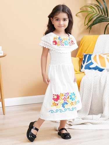 Image of Mexican Dress for Girls Traditional Vestidos Mexicanos Cinco de Mayo Embroidered Dresser Toddler Kids
