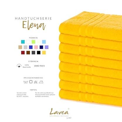 Lavea 8er Handtücher Set 50x100cm, Frottierserie Elena, Handtuch aus 100% Baumwolle ÖKO-TEX Zertifiziert, 60° waschbar, trocknergeeignet, schnelltrocknend und saugstark, angenehmes Hautgefühl – Bild 5