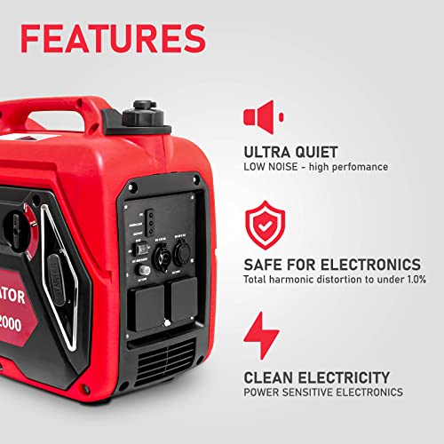 Sharcar K-GAS2000 Kosta Portable Inverter Generator, 2000 Watt Ultra Quiet Inverter Gasoline Generator thumb #3