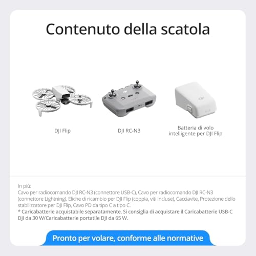 Flip, drone con fotocamera UHD 4K per adulti, < 249 g, stabilizzatore a 3 assi, trasmissione video da 13 km, decollo dalla mano, ritorno automatico, 31 minuti di autonomia, volo intelligente - Gadget - Immagine 5