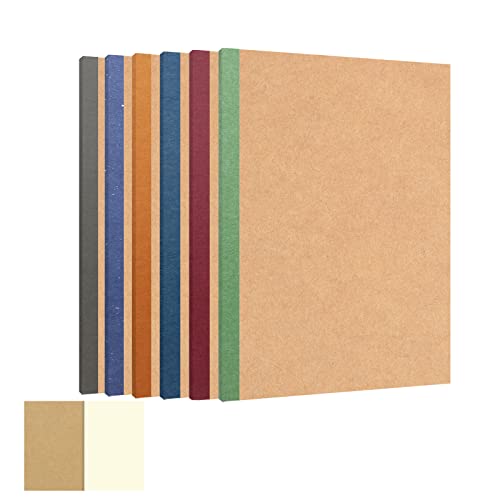 ZMCYN Lot de 6 carnets A5 vierges en papier kraft avec couverture en kraft arc-en-ciel (6 couleurs), 120 pages vierges (21 x 14 cm) pour l'école, le bureau, le journal de voyage Cover