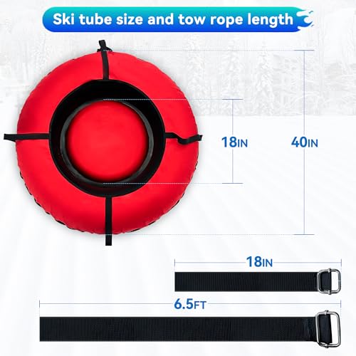 Teflever 40″ Snow Tubes for Sledding Heavy Duty, Snow Tube with Canvas Cover and Inner Seat