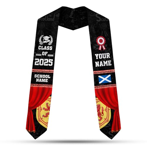MonkeyVan Scotland Graduation Sash Custom Scotland American Flag Graduation Sash 2025 Scotland Graduation Stole Customize Scl3