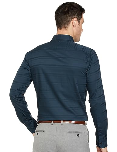 Image of Park Avenue Slim Fit Striped Dark Petrol Shirt