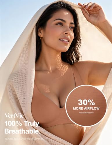 Image of Vertvie Jelly Wireless Bras for Women Push Up Plunge Seamless T-Shirt Bras No Underwire Supportive Full Coverage Bralettes
