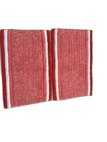 Image of My Home Cotton Door Bath Mat Super Soft Non Slip Mats for Bathroom, Door,Large, Pack of 2 (Orange Luxury)