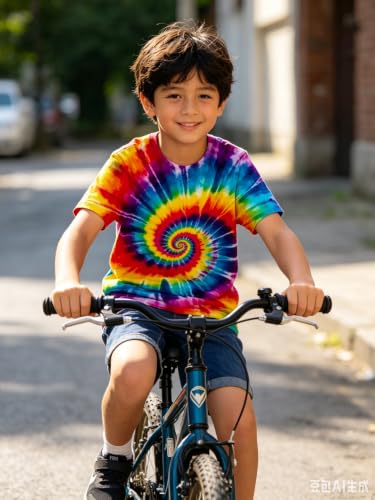 Image of Boys Tie Dye Shirt Size 4-14 Hippies Senior Rainbow Tees T Shirts for Kids | Tees T shirts for Kids