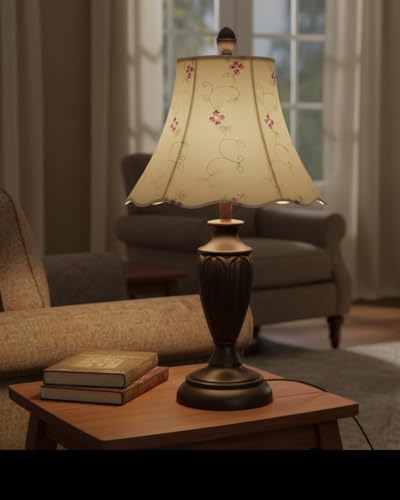 Image of Aspen Creative 34036A Transitional Scallop Bell Shape Spider Construction Lamp Shade in Apricot, 14 inch wide (7 inch x 14 inch x 11 1 /2 inch)