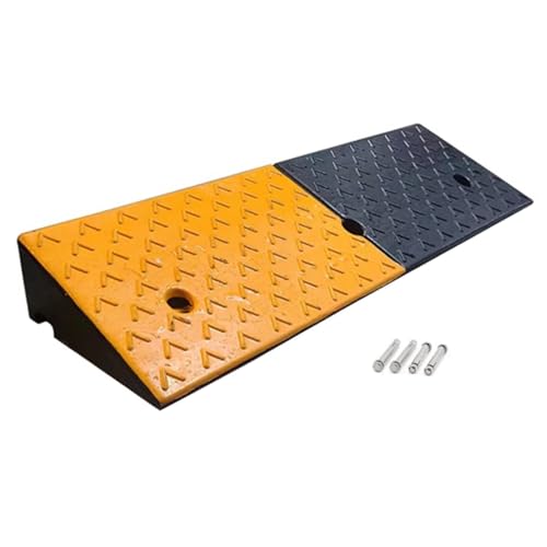 Rampa para bordillo de acera, de caucho, altura ajustable de 4,3 a 6 pulgadas, apta para garajes, pasillos y muelles de carga (tamaño: 100 x 30 x 12 cm) miniatura 1