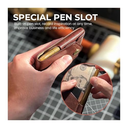 Slim and simple men's wallet, multifunctional small wallet with built-in pen slot, suitable for daily commuting, business and travel(Brown-1pcs)3
