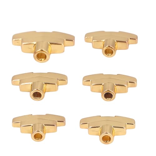 6PCS Guitar Tuning Peg Buttons Zinc Alloy T Shaped Tuner Heads Replacement Guitar Tuning Peg Tuners for Acoustic Electric Guitar(Gold)