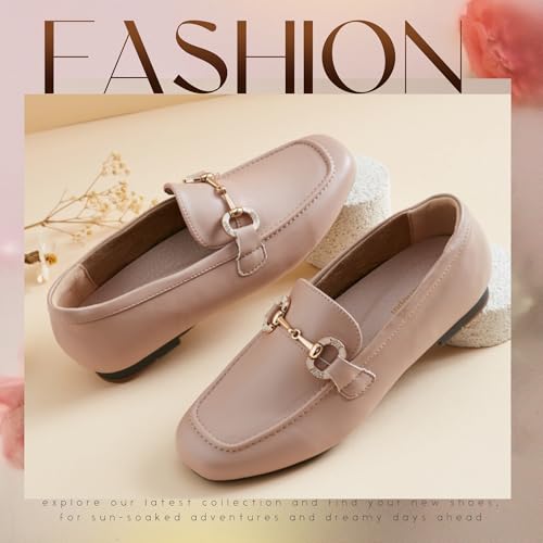 Image of DeYashopin Womens Loafers Shoes Fashion Low Heel Slip on Shoes Comfortable Driving Flats